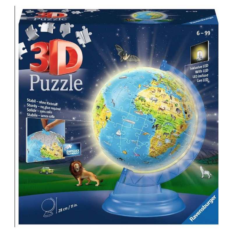 Puzzle 3D Globe illumine 180 pièces