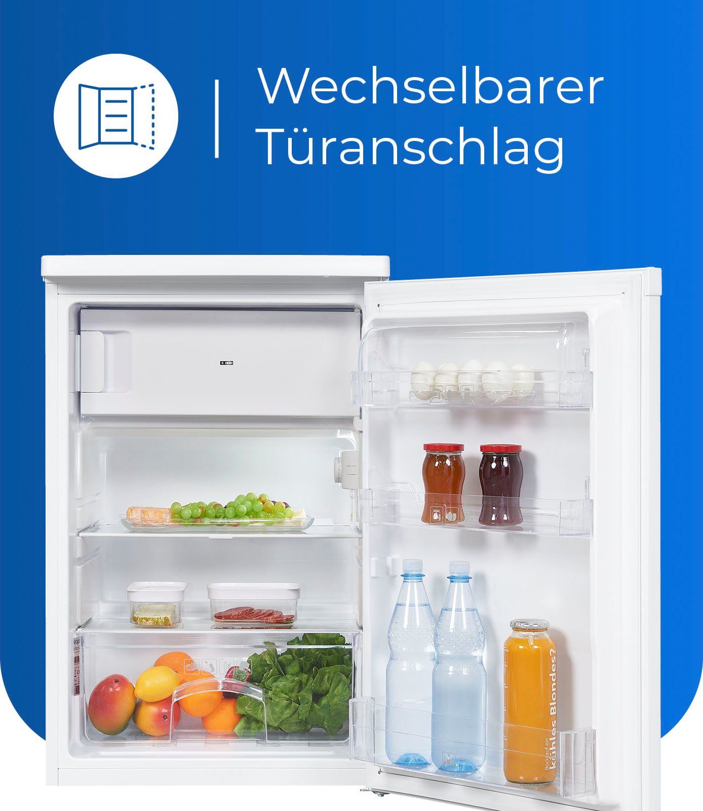 exquisit Kühlschrank KS16-4-E-040E weiss, 85,5 cm hoch, 55 cm breit