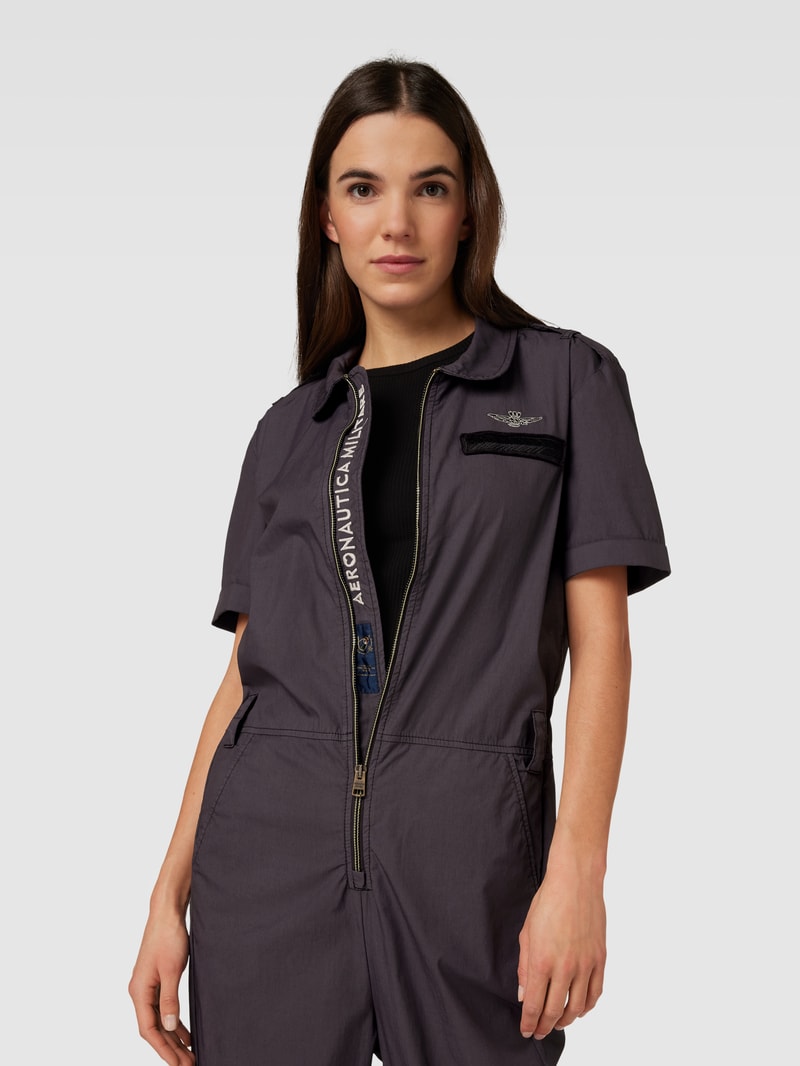Jumpsuit mit Schulterklappen Modell 'Flightcaptain' in anthrazit