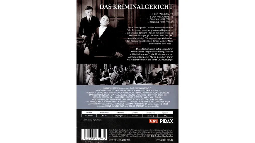 Das Kriminalgericht / Die komplette 4-teilige Krimiserie (Pidax Serien-Klassiker)  [2 DVDs]