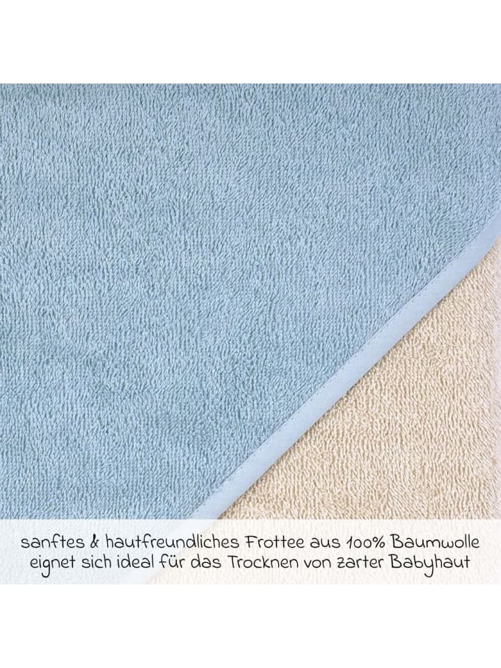 Wörner Kapuzenbadetuch 80 x 80 cm - Greige Stah in blau,beige günstig kaufen onesize