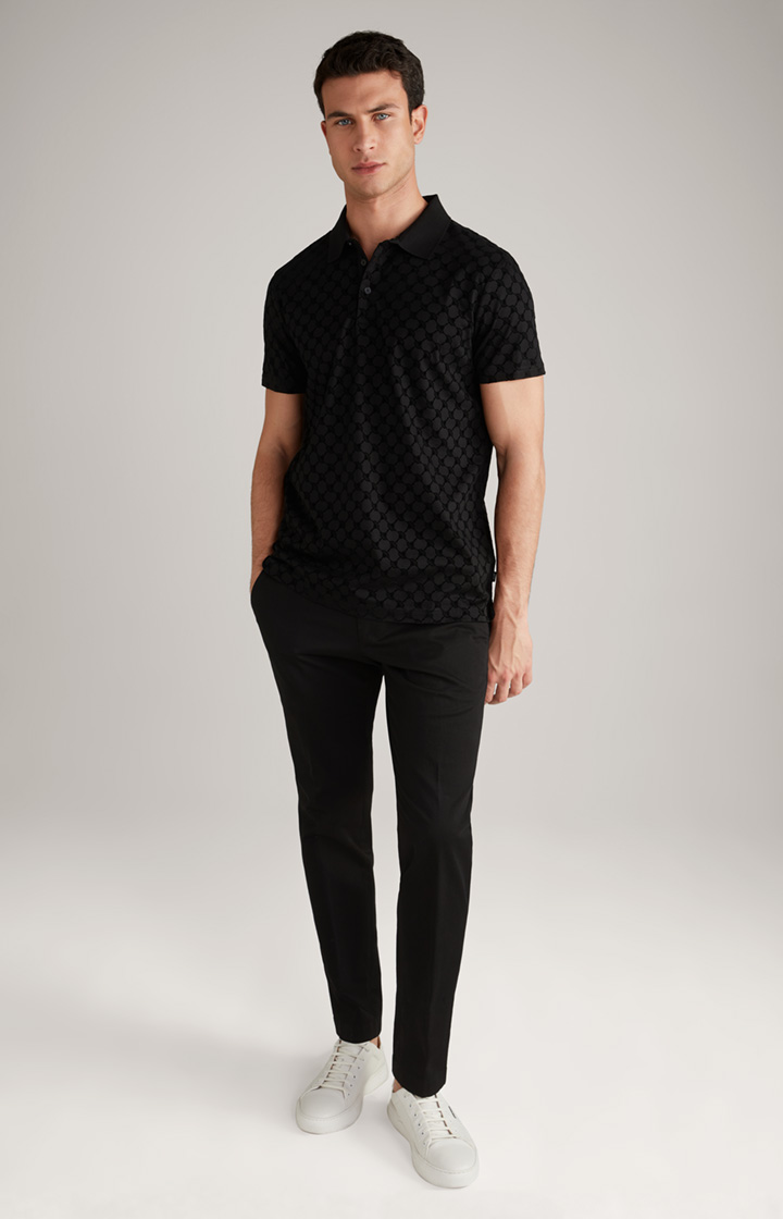 Cornflower Poloshirt Pancrazio in Schwarz
