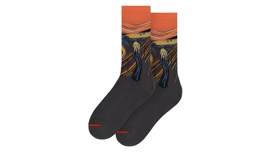 MuseARTa Unisex Socken Edvard Munch - Der Schrei ORANGE