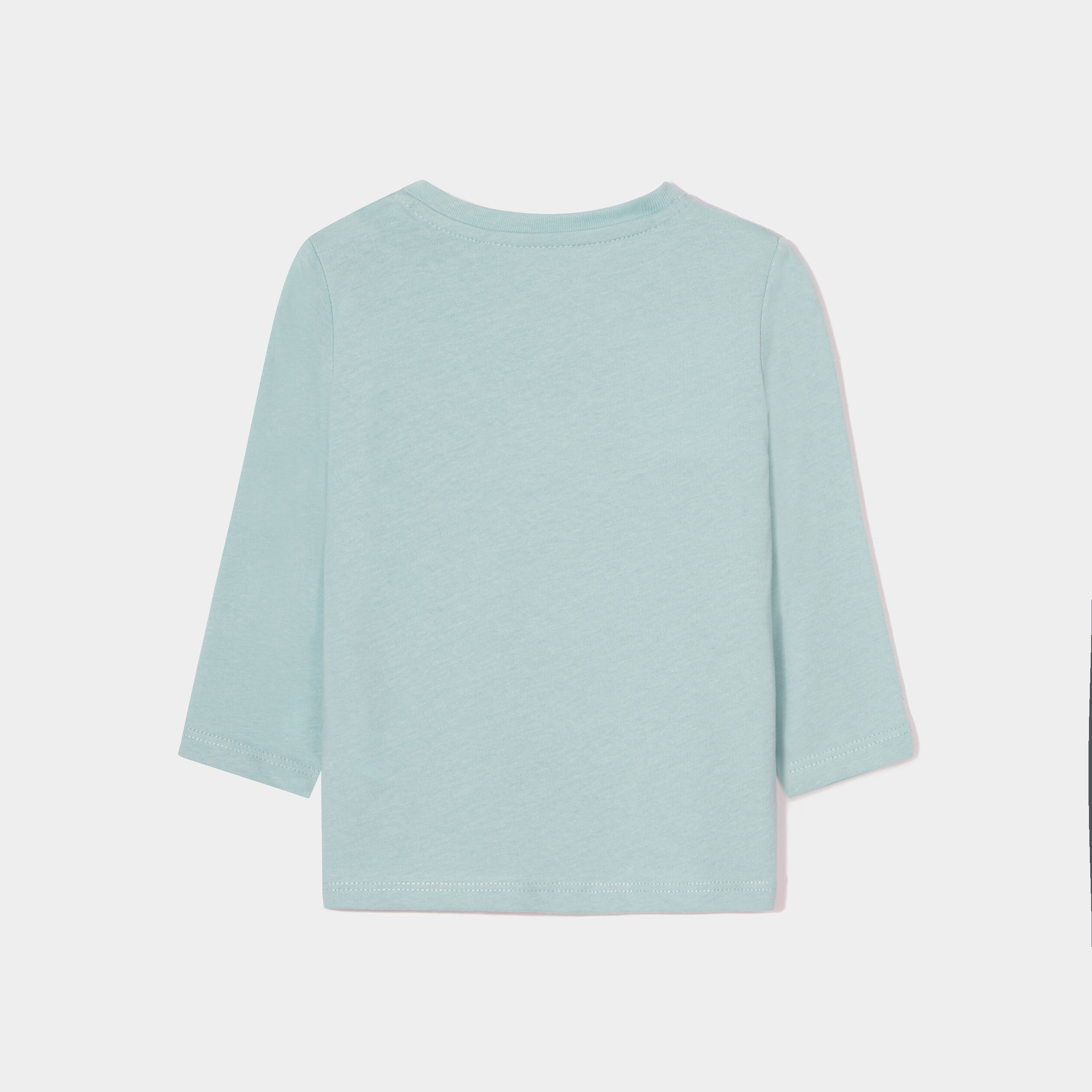 T-shirt boutonné manches longues coton vert clair bébé garçon | La Halle