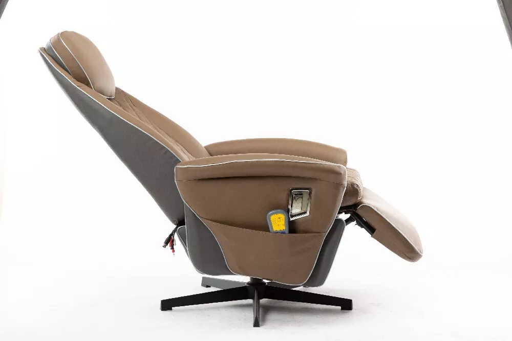 Happy Home Happy Home Elektrischer Massagesessel Relaxsessel HWP09-HBR hellbraun Lederoptik