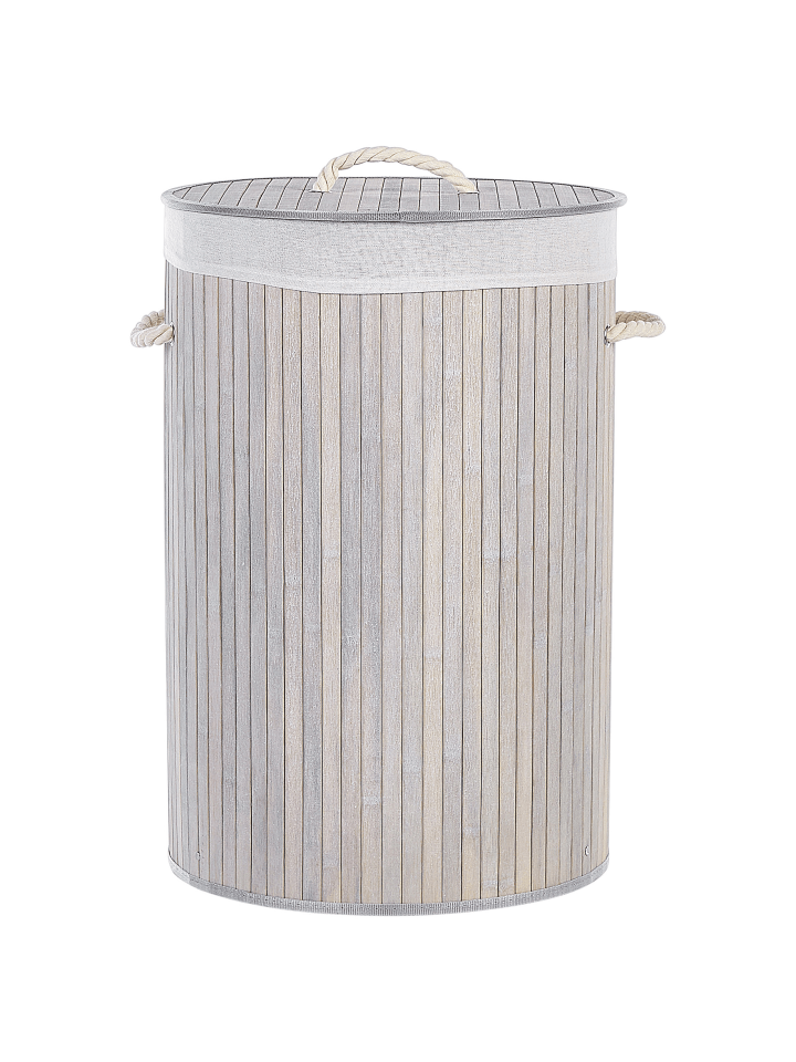 Beliani Wäschekörbe SANNAR in Grau/Weiß - (W) 40 x (H) 60 x (L) 40 cm günstig kaufen onesize