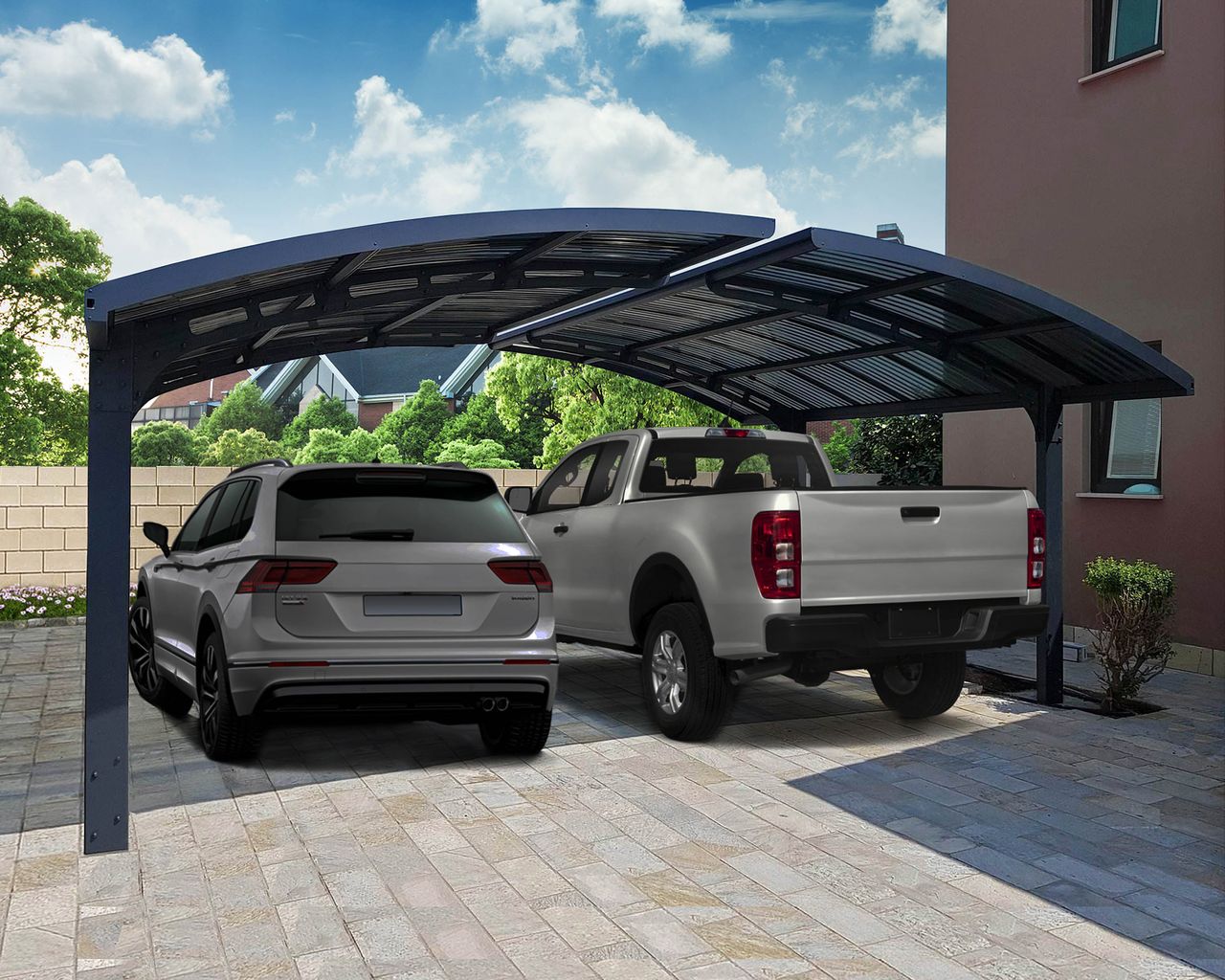 Canopia by Palram Carport Arizona Wave  495 x 578 cm Anthrazit - Wings & Arch