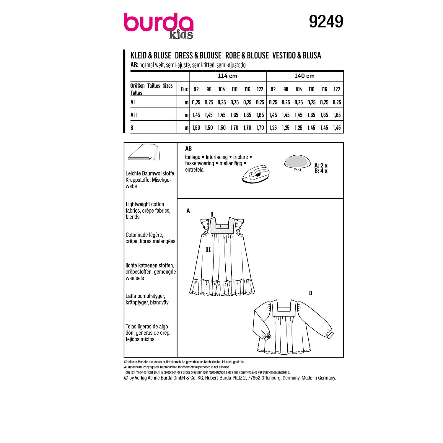 burda Schnitt 9249 
