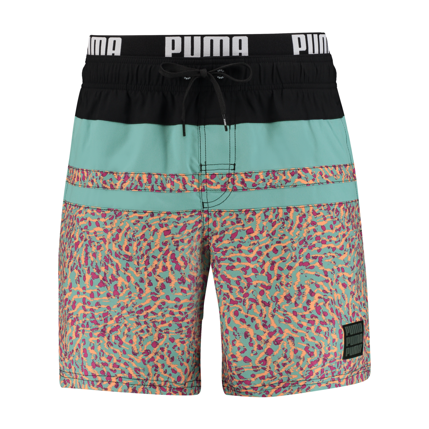 PUMA Swim Heritage Stripe Mid Badehose Pink F003