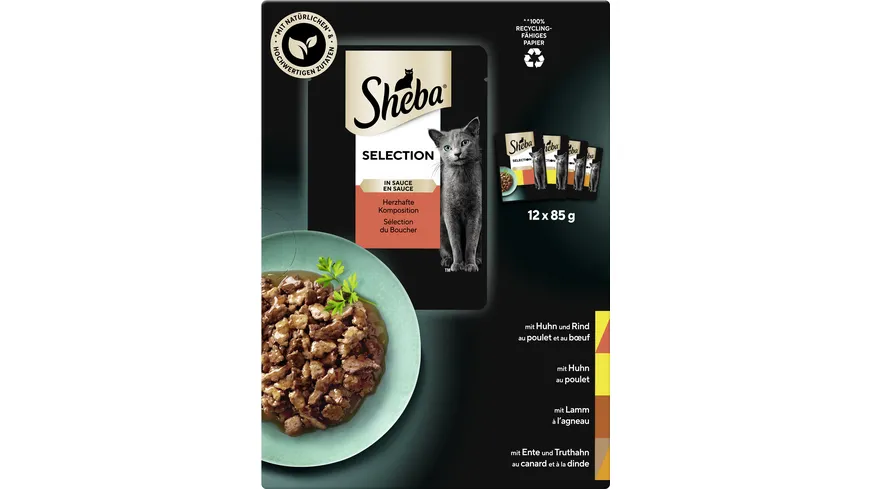 SHEBA® Selection in Sauce Herzhafte Komposition Portionsbeutel 1020 g