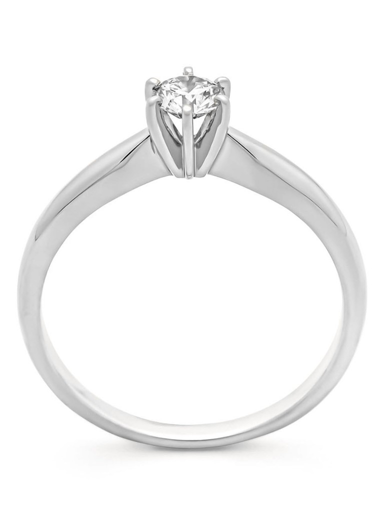 Diamond Point White gold ring, 0.25 ct diamond, Hearts & Arrows