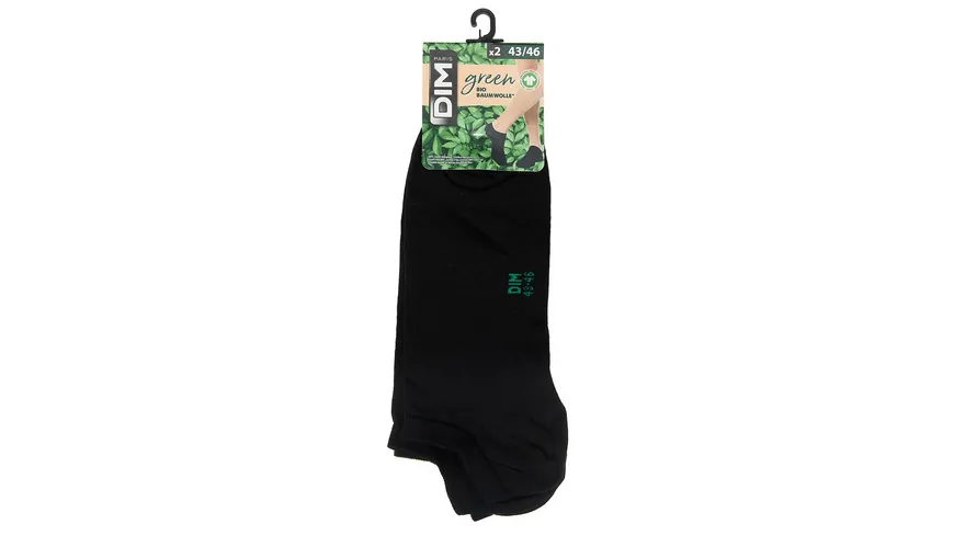DIM Herren Sneaker Socken aus Bio-Baumwolle 2er Pack noir