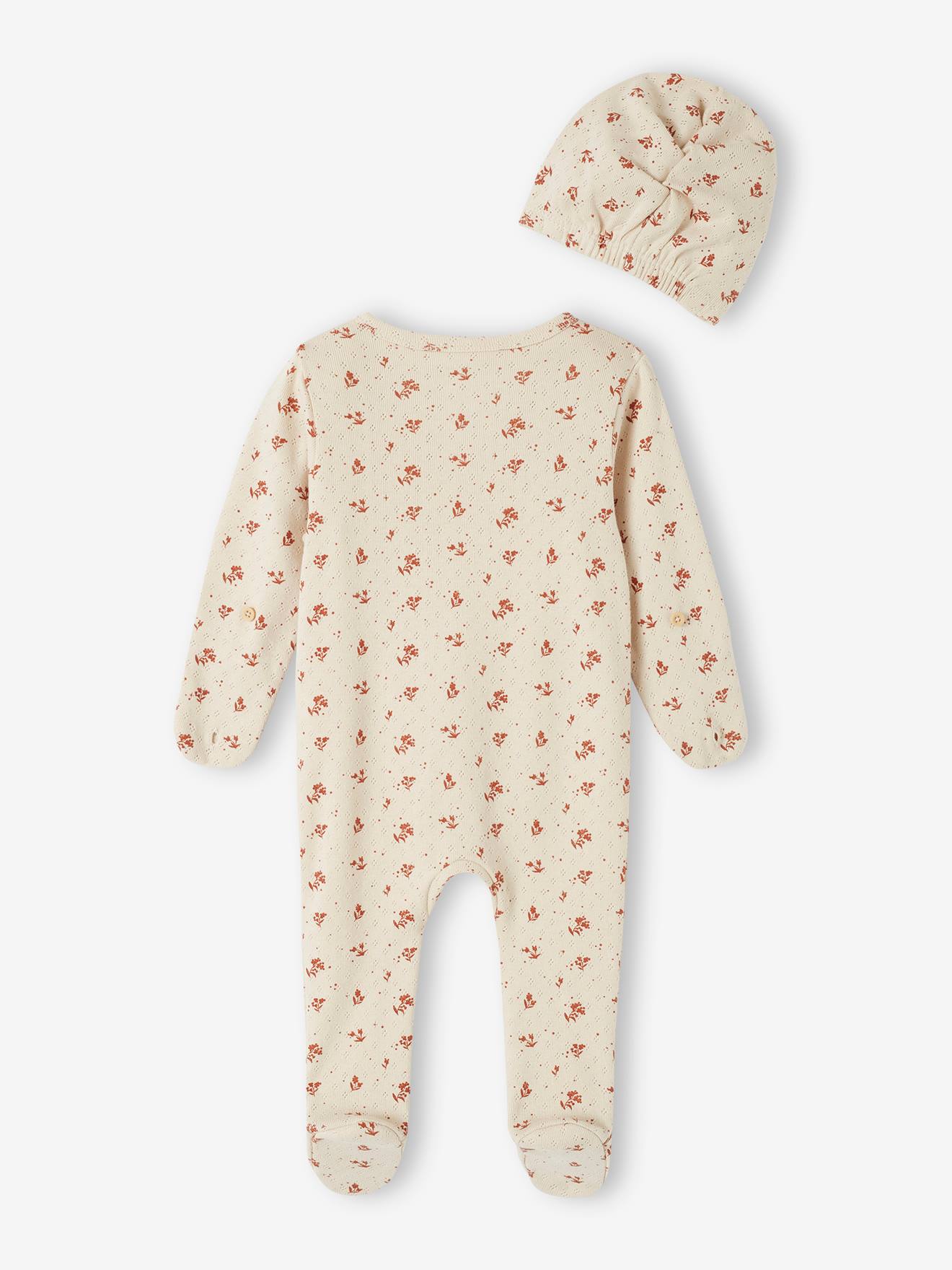 Vertbaudet Baby-Set: Overall & Mütze Oeko-Tex - perlgrau