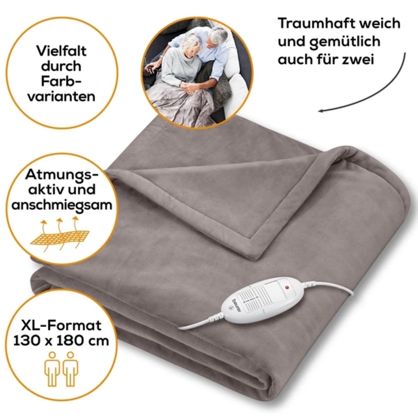 Beurer Komfort-Wärmeunterbett UB 90 & Wärmezudecke HD 75 Cosy-Wohlig warm von allen Seiten
