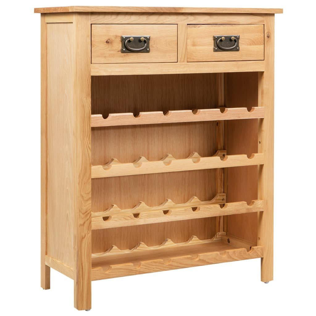 vidaXL Weinregal Weinschrank 72x32x90 cm Massivholz Eiche, 1-tlg.