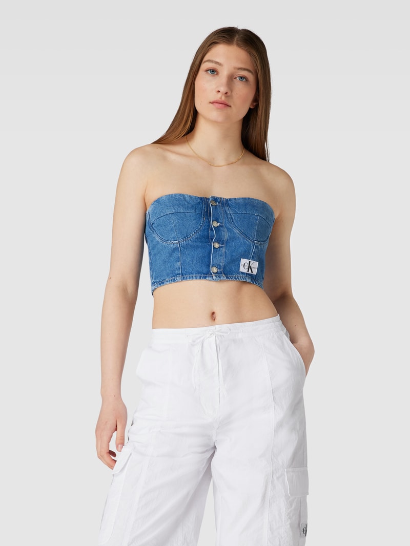 Bandeau-Top im Denim-Look in jeans
