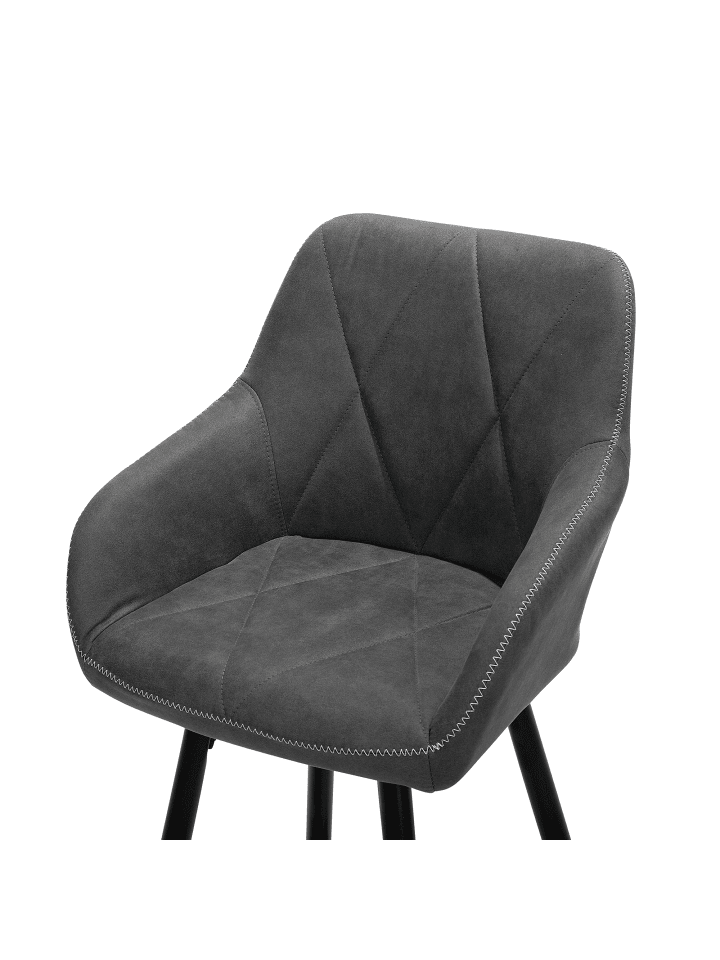 Beliani 2-tlg Barhocker DARIEN in Grau/Schwarz günstig kaufen onesize