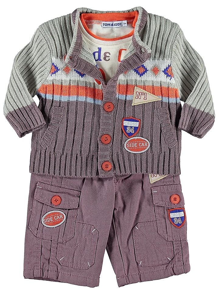 TOM & KIDDY 3tlg. Outfit in Taupe/ Beige/ Orange günstig kaufen 68