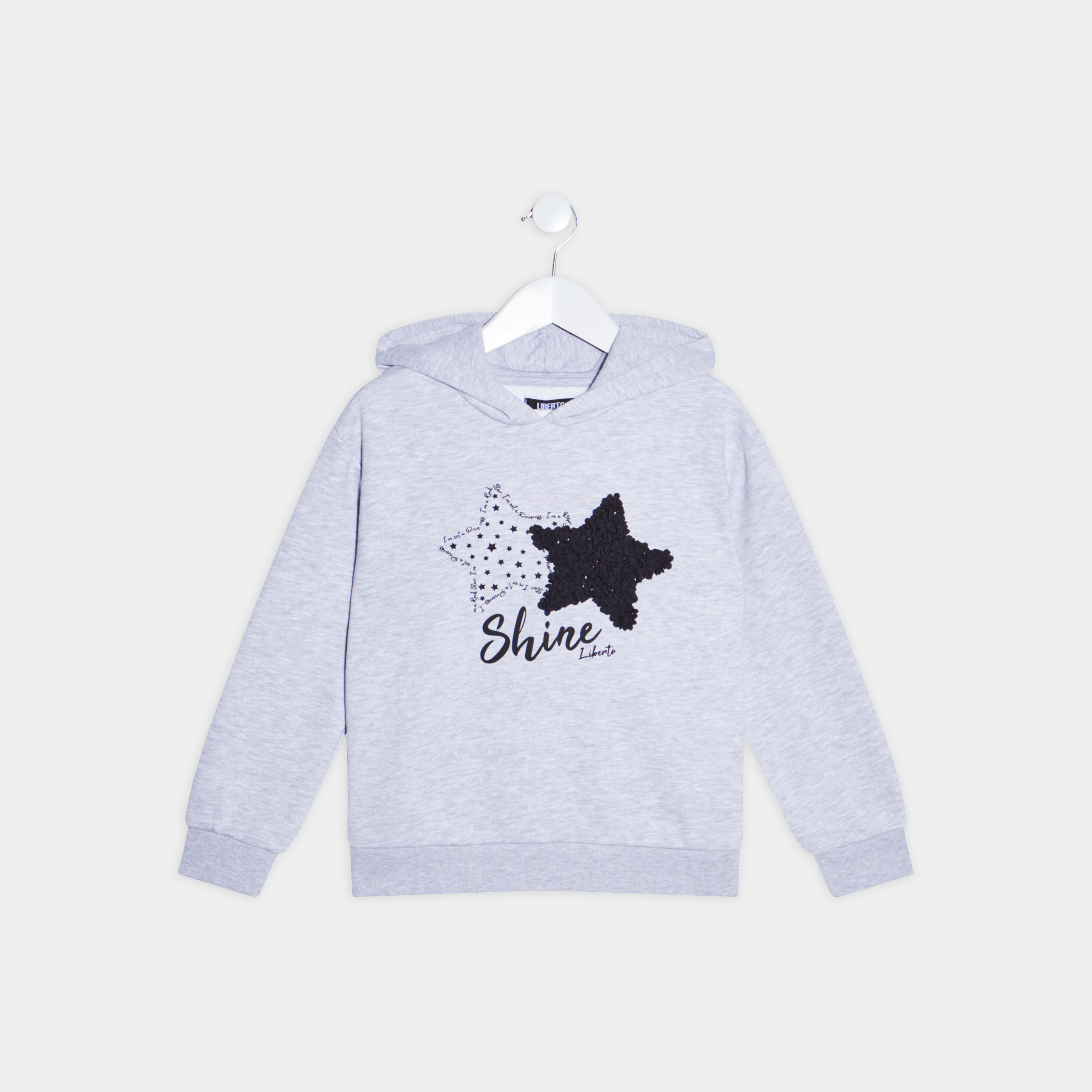 Sweat à capuche hoodie gris fille | La Halle