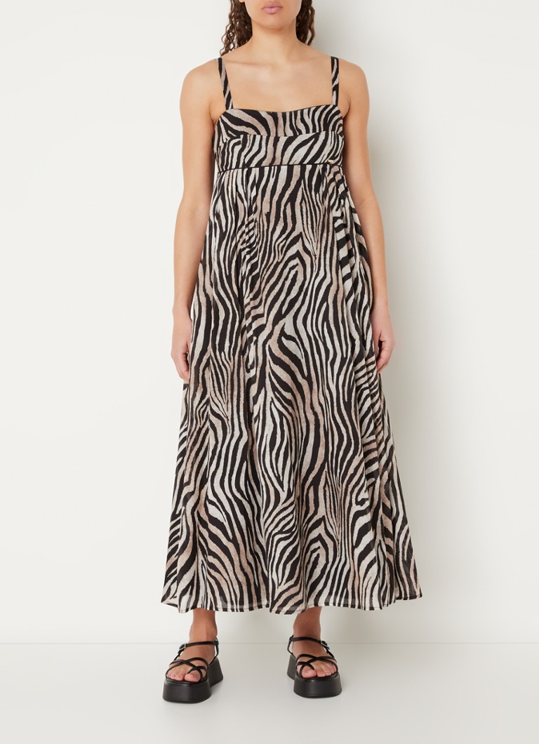 Vestido midi con estampado de cebra de Cinque City