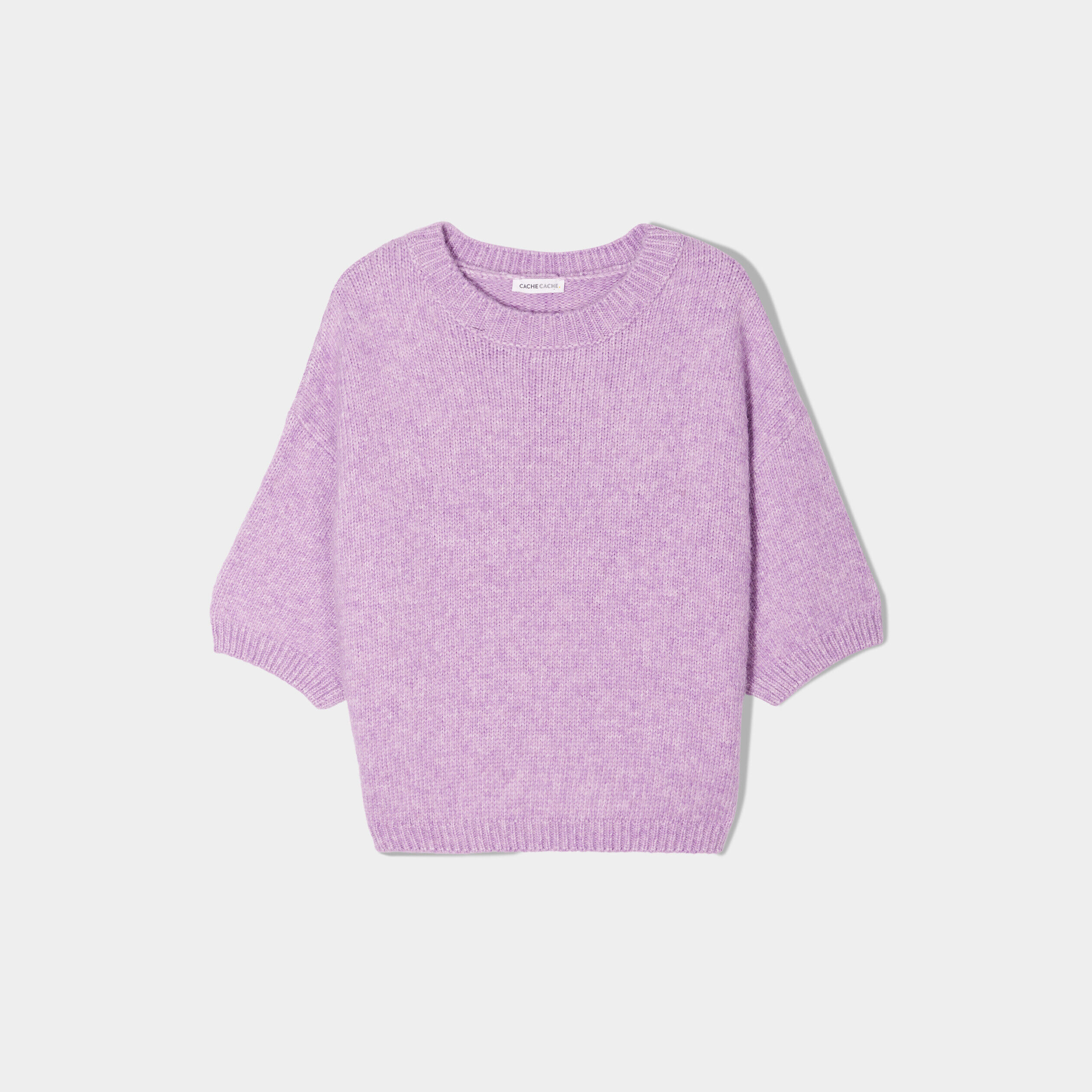 Pull manches courtes mauve femme | Cache Cache
