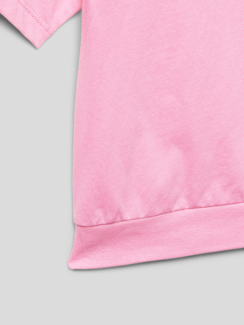 T-Shirt mit Label-Print in pink