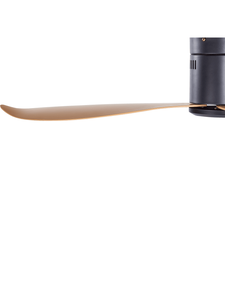 Beliani Deckenventilator mit Licht MALAD in Schwarz/Heller Holzfarbton günstig kaufen onesize