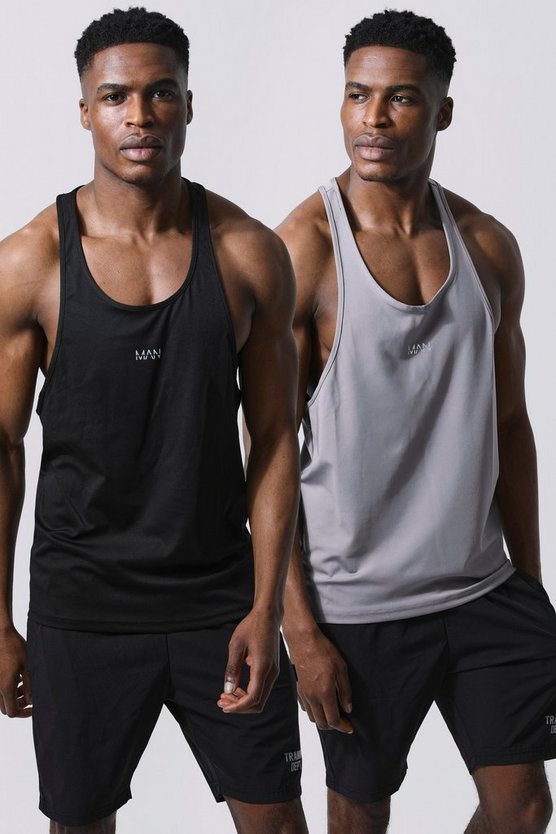 2er-Pack Man Active Tanktops