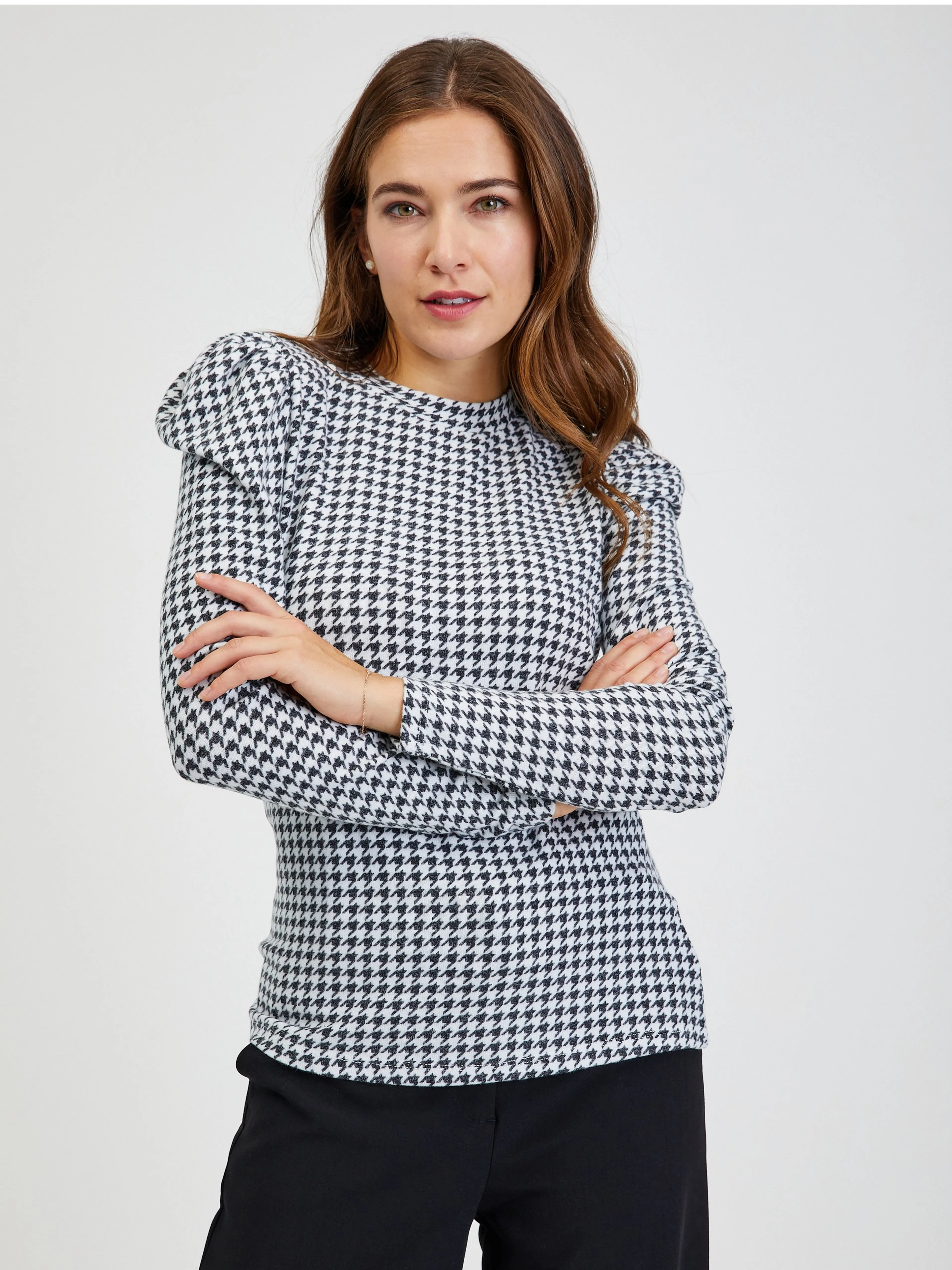 Schwarz-weiß gemustertes Damen T-Shirt ORSAY