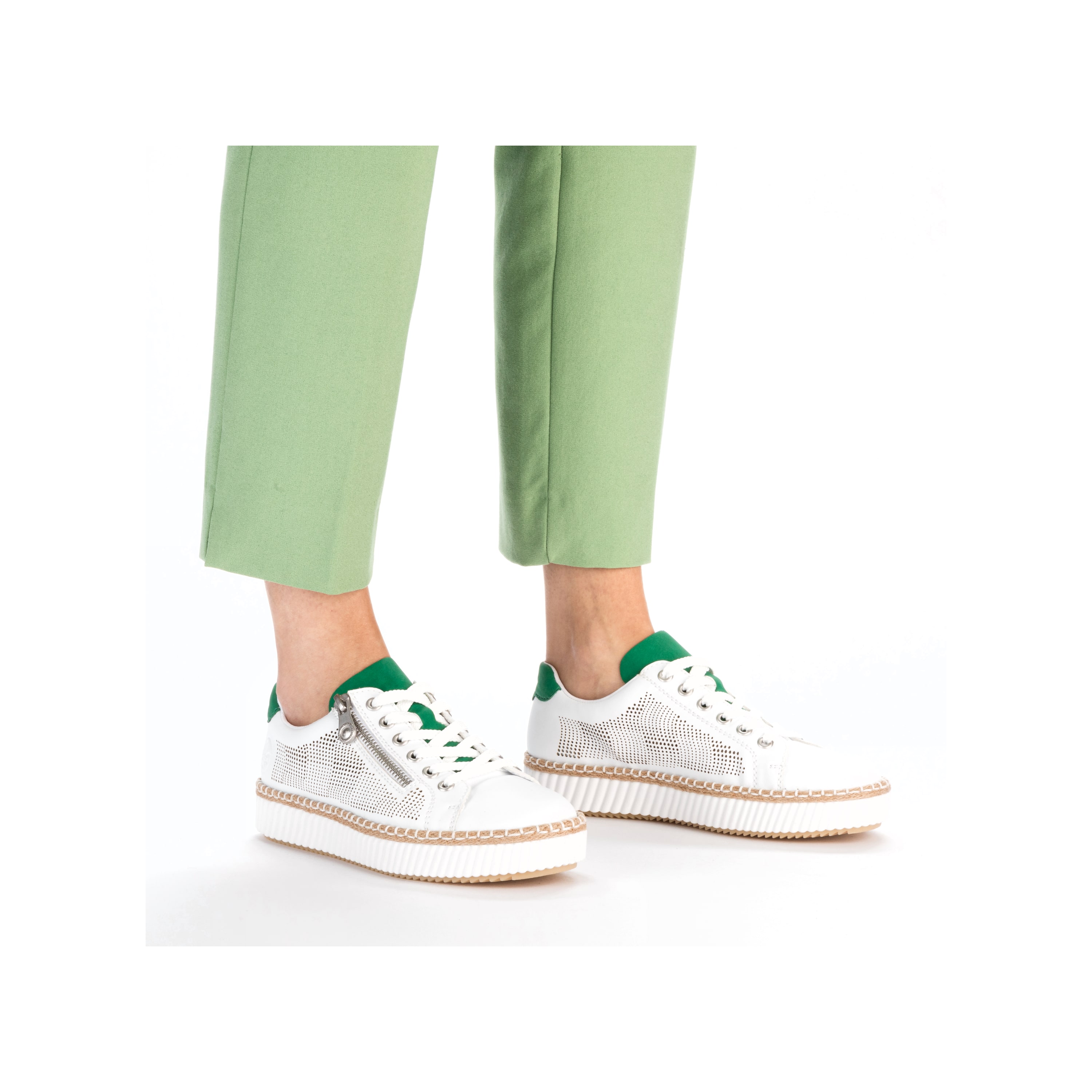Rieker Damen Sneaker Low eisweiss