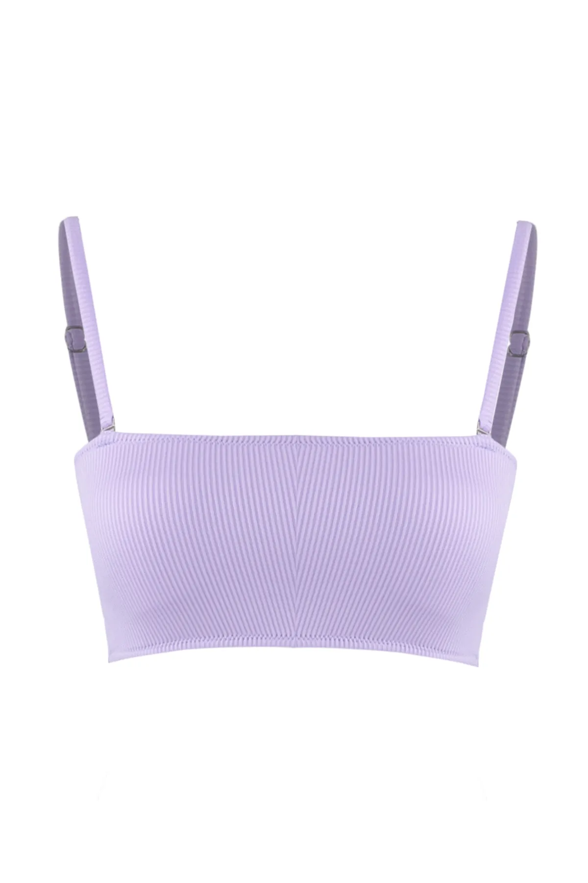 Trendyol Collection  Lilafarbenes, trägerloses, strukturiertes Bikinioberteil TBESS21BU0061