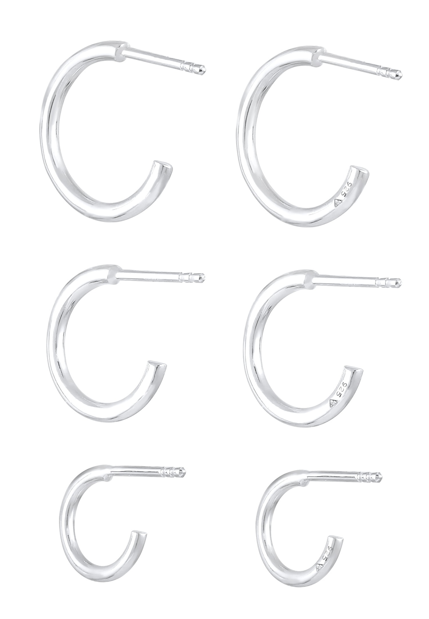 Kolczyki Elli Tendance Basic dla kobiet – srebro (925/1000)
