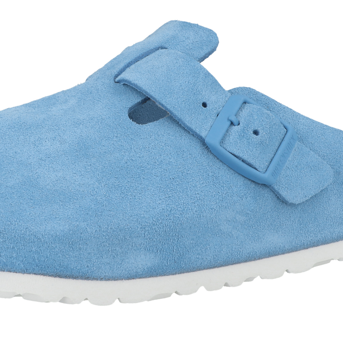 Birkenstock Boston Veloursleder normal Clogs blau