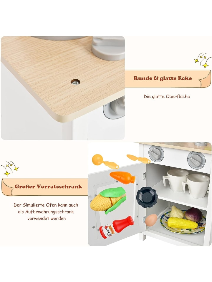 COSTWAY Spielküche in Weiß günstig kaufen 60 x 30 cm