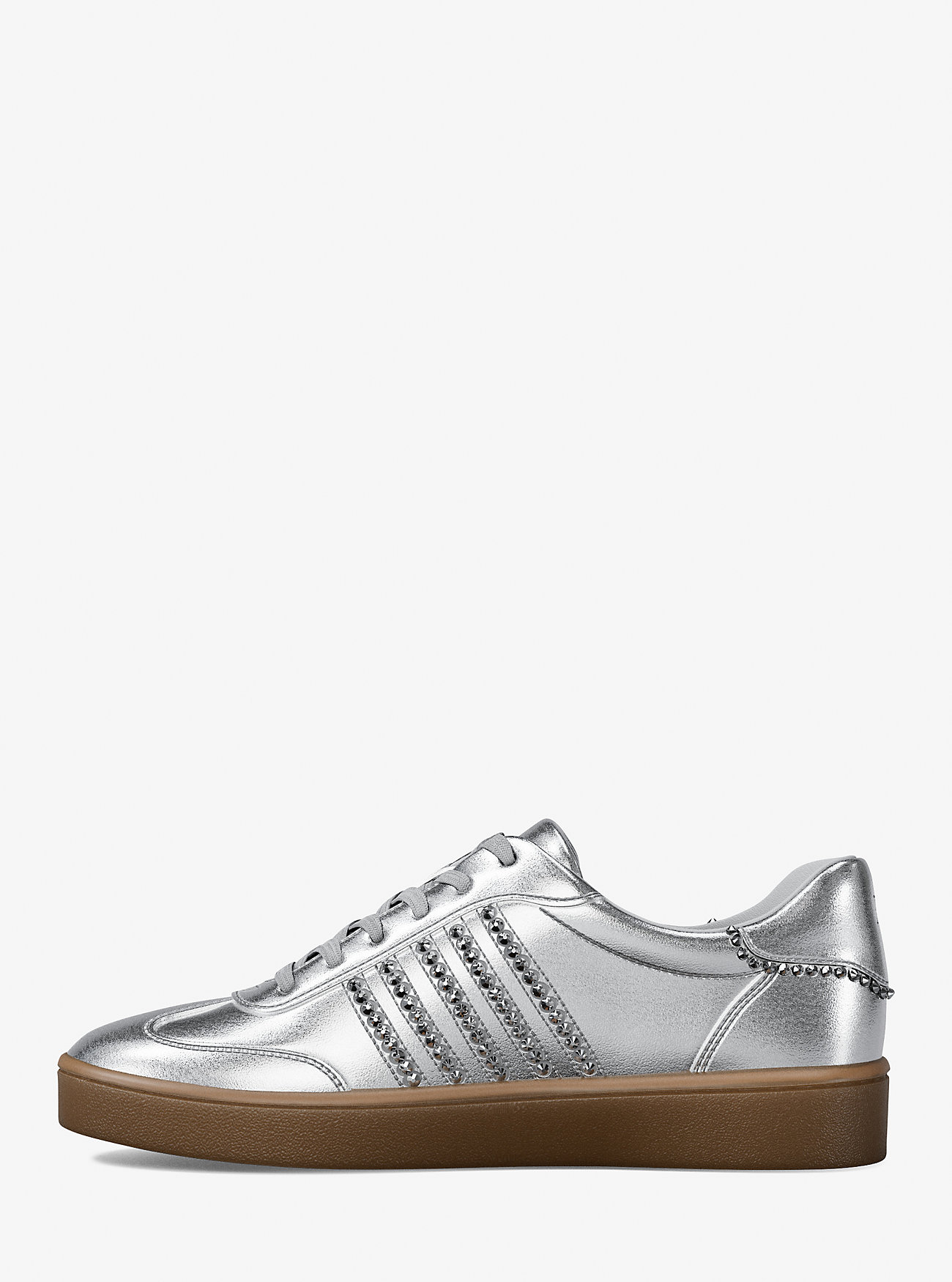 Scotty Utsmykket Metallisk Skinnsneaker - SØLV