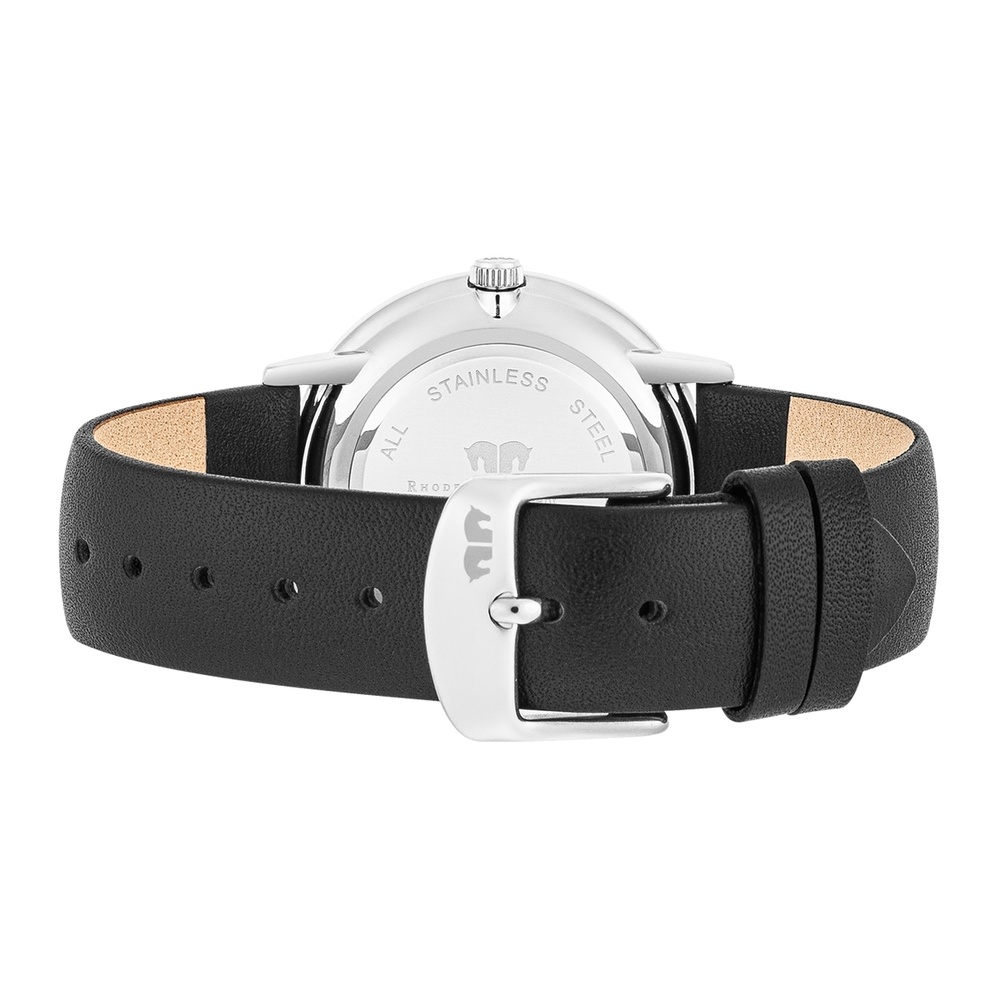 Rhodenwald & Söhne Montre à quartz Pamina en Argent Cuir véritable en Noir Montre