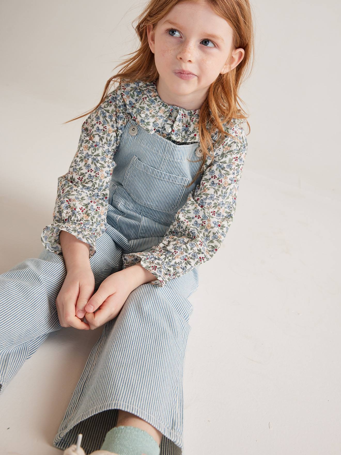 Blouse imprimée fleurs fille blush