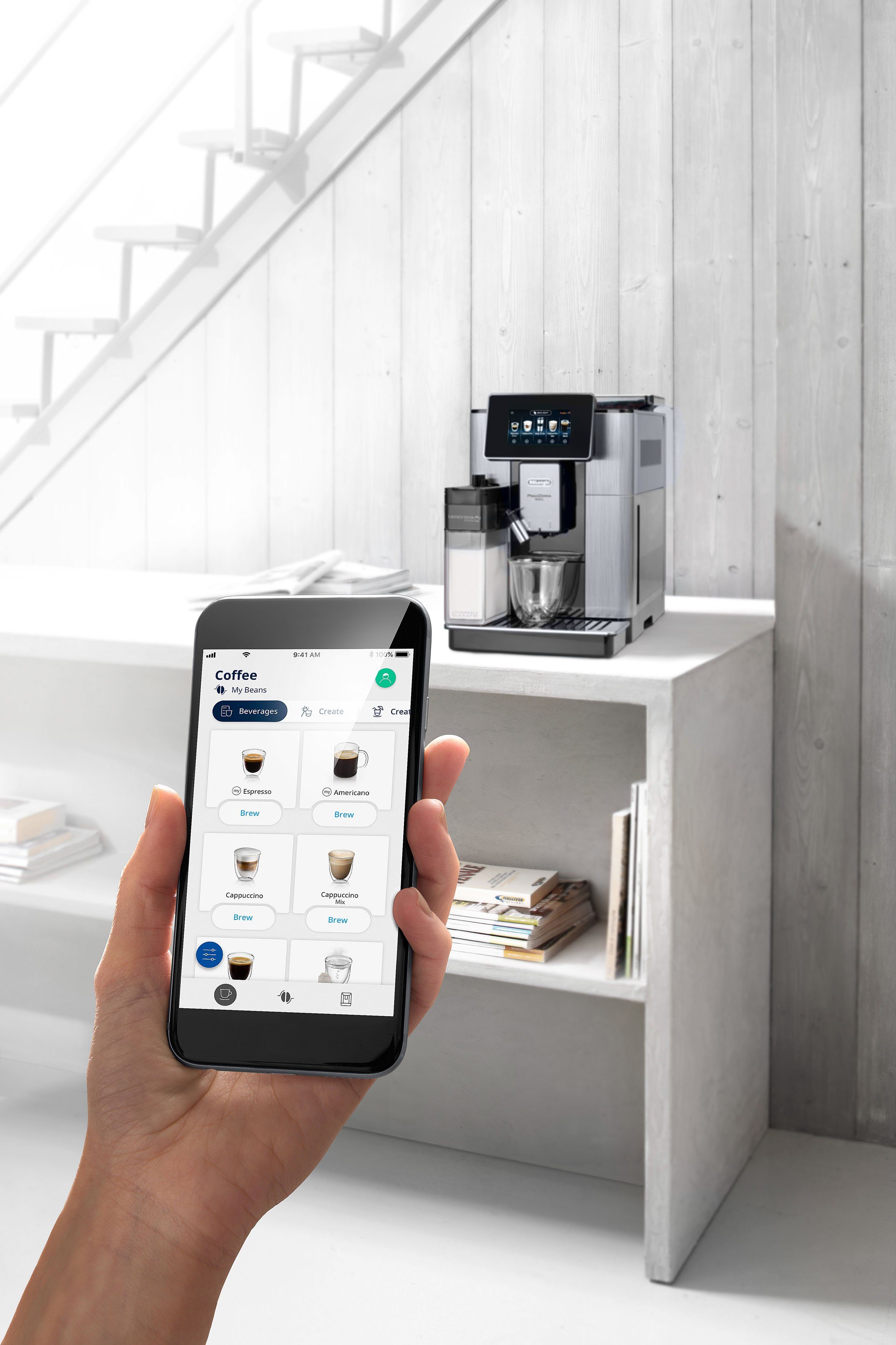 De'Longhi Kaffeevollautomat PrimaDonna Soul ECAM 610.75.MB, inkl. Kaffeekanne im Wert von UVP € 29,99 + Gläser-Set UVP € 46,90