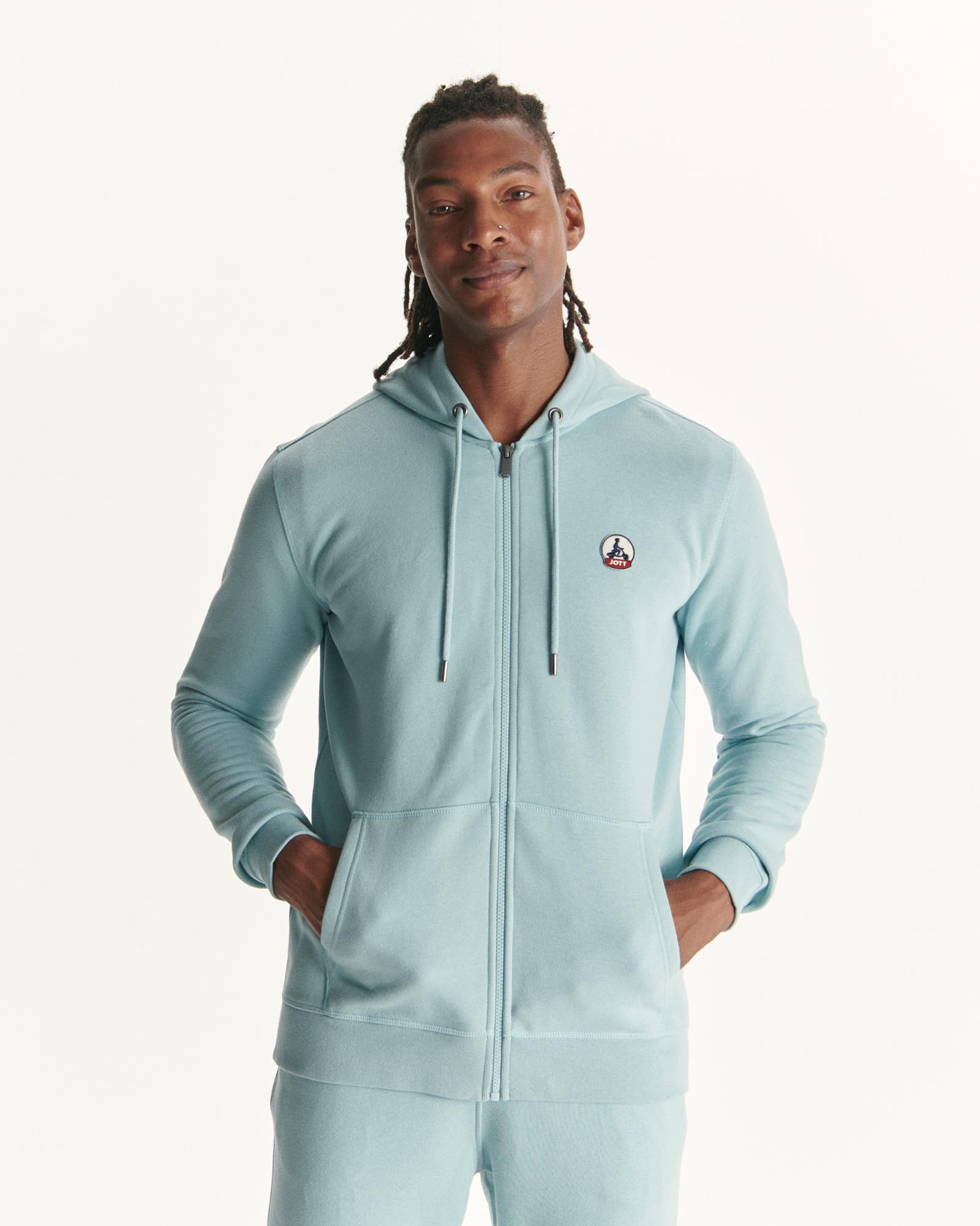 Sweat à capuche en coton biologique Iceberg bleu Mexico
