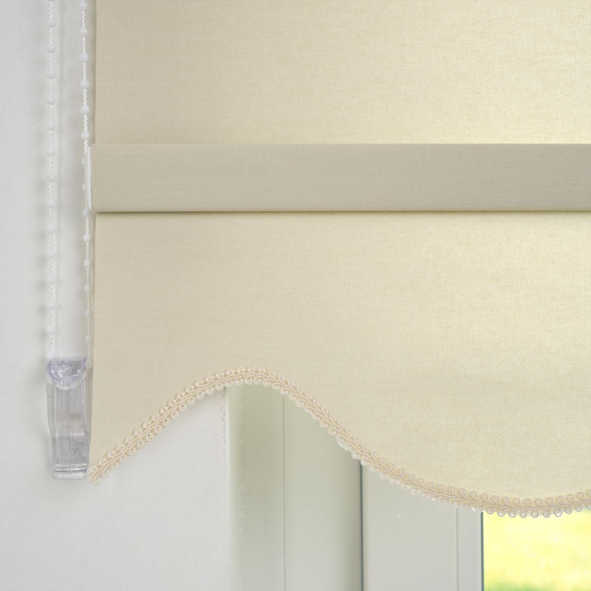 Bella Casa Seitenzugrollo Kettenzugrollo Volantrollo Rollo Klassik lichtdurchlässig 92 x 180 cm beige für Fenster