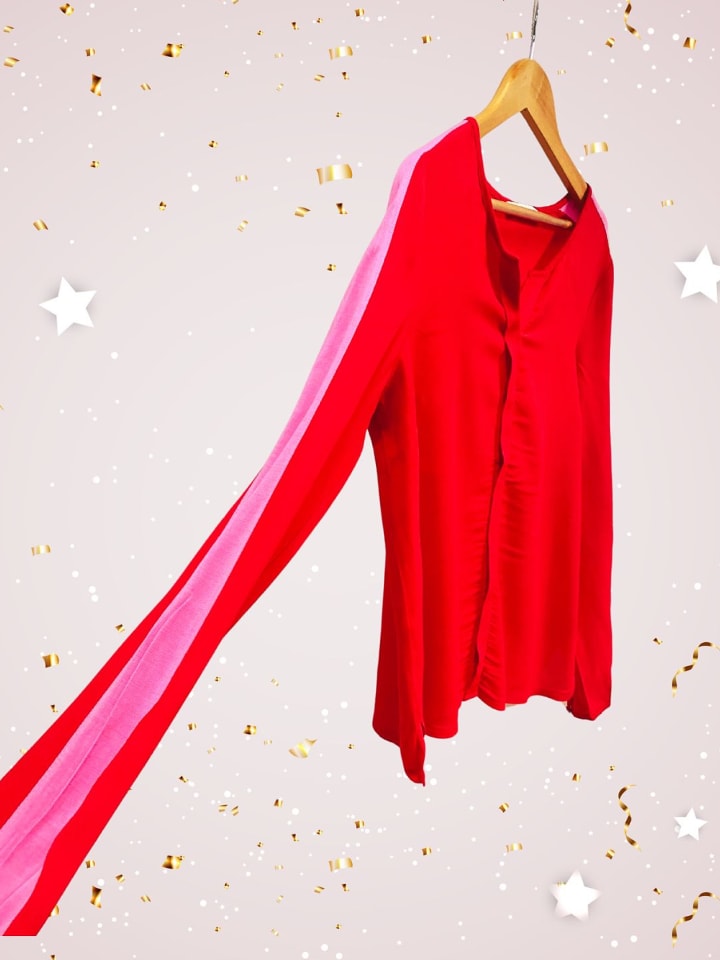 Oui Bluse in Rot/ Rosa günstig kaufen 36