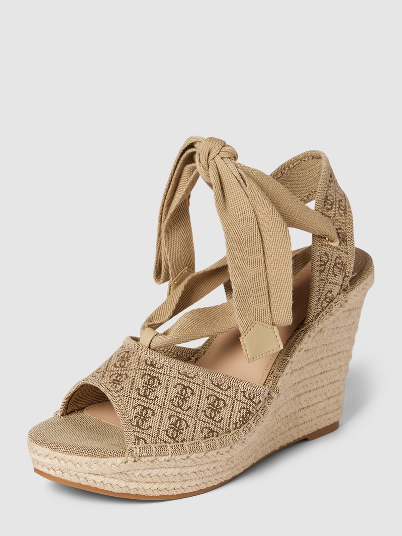 Wedges mit Label-Print Modell 'HALONA' in beige