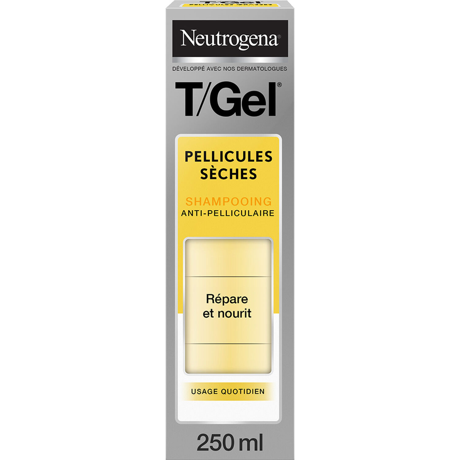 Neutrogena SHAMPOOING NEUTROGENA® T/GEL Shampoing Antipelliculaire Pellicules Sèches, Cheveux Secs et Abîmés 250 ml