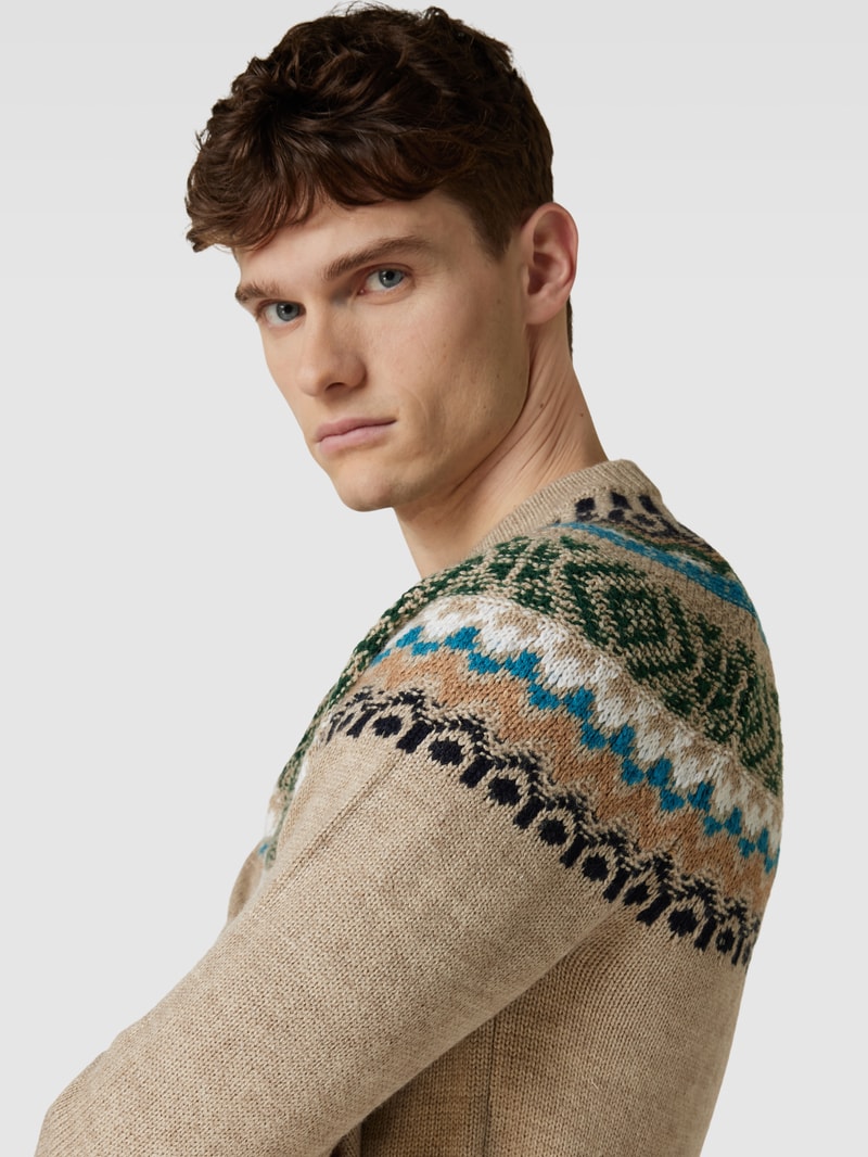 Strickpullover mit Allover-Muster Modell 'harris' in beige
