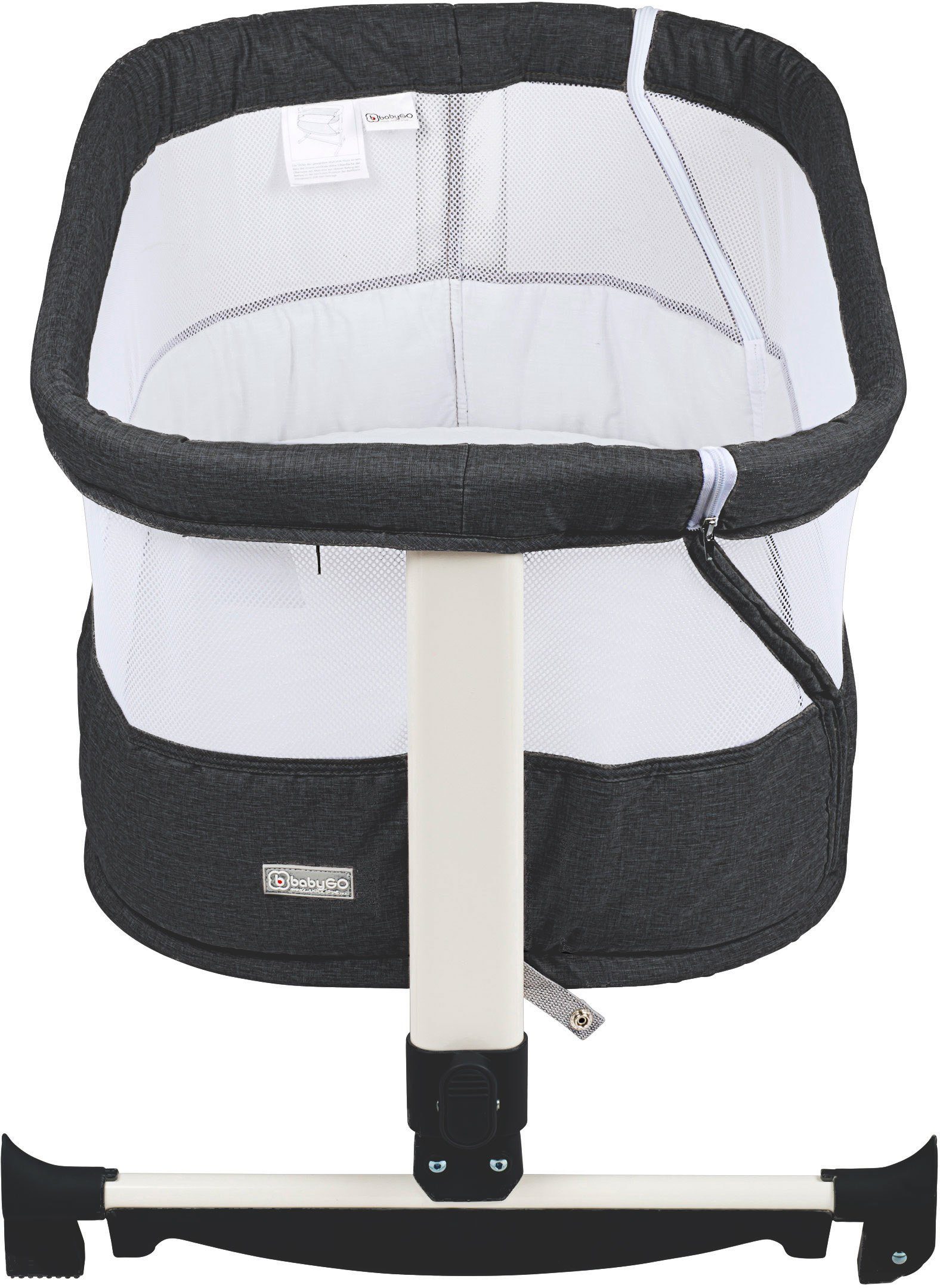 BabyGo Baby-Reisebett Vivaldi, dunkelgrau, mit Schaukelfunktion; auch als Beistellbett verwendbar