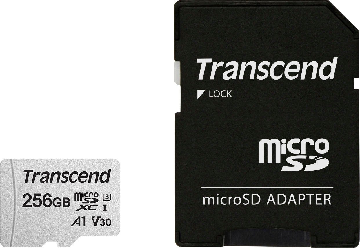 Transcend microSDXC 300S 256 GB Speicherkarte (256 GB, UHS Class 10, 100 MB/s Lesegeschwindigkeit)