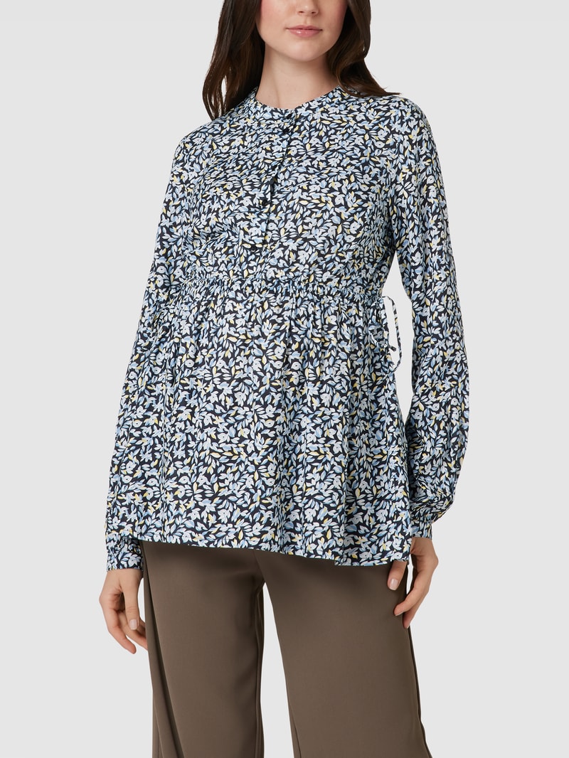 Umstands-Bluse mit Allover-Muster Modell 'Davey Lia Woven Top' in blau