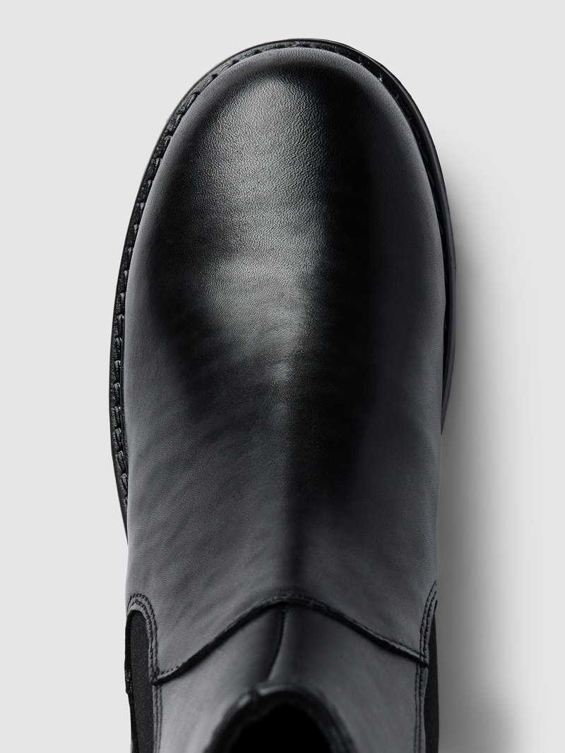 Chelsea Boots aus echtem Leder in schwarz