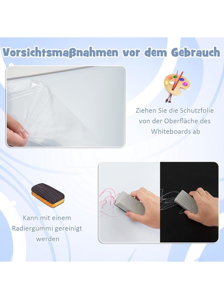 COSTWAY 3 in 1 Staffelei in Weiß günstig kaufen 50 x 60 cm