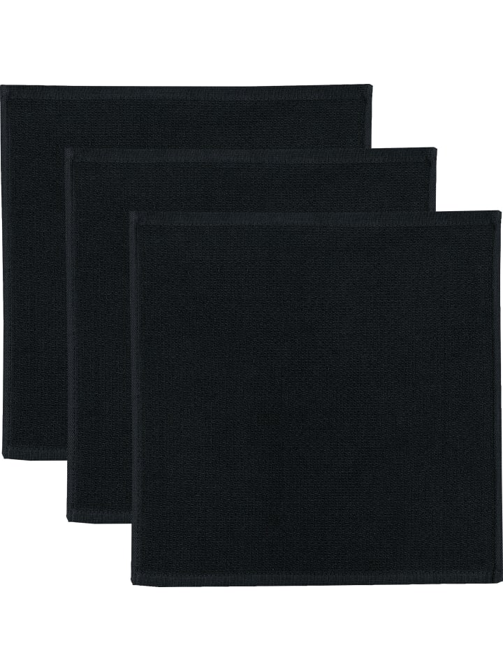 Erwin Müller Baumwolle Spültuch 3er-Pack in schwarz günstig kaufen 25x25 cm